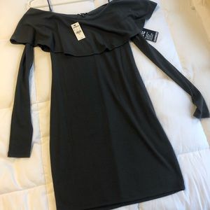 Dark gray off the shoulder dress